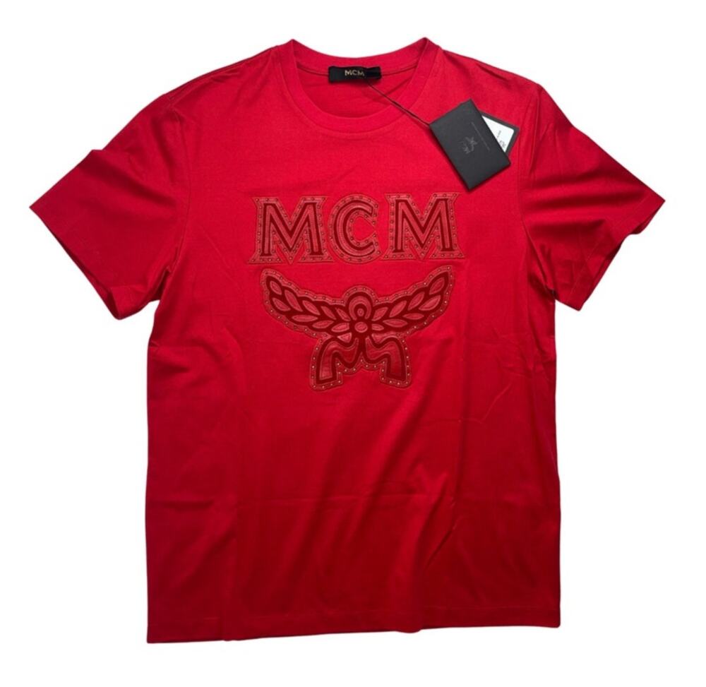 5-37 MCM Men's NWT $365 100% Cotton Logo Top  Viva Red Medium